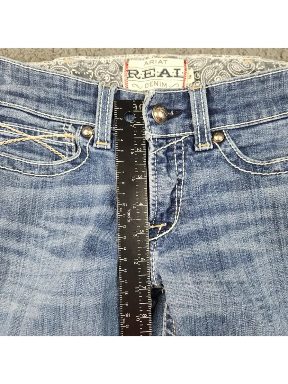 ARIAT Women's R.E.A.L. Mid Rise Stretch Original Boot Cut Jean Size 27S Riding - Picture 5 of 9